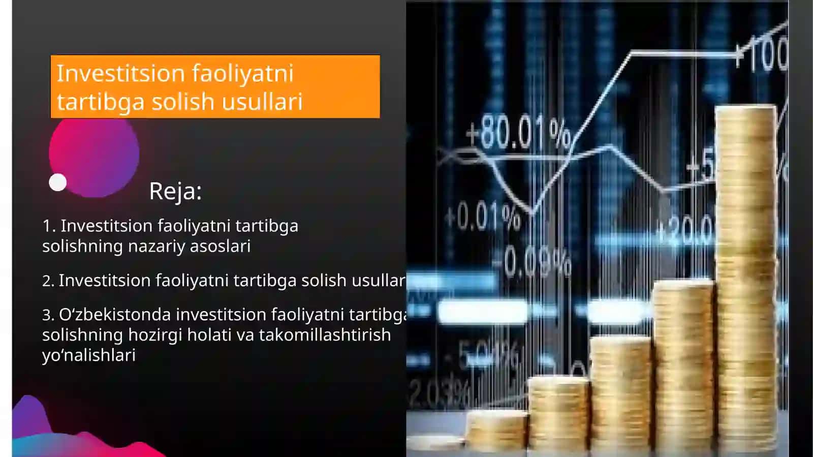 Investitsiya faoliyatni tartibga solish 2