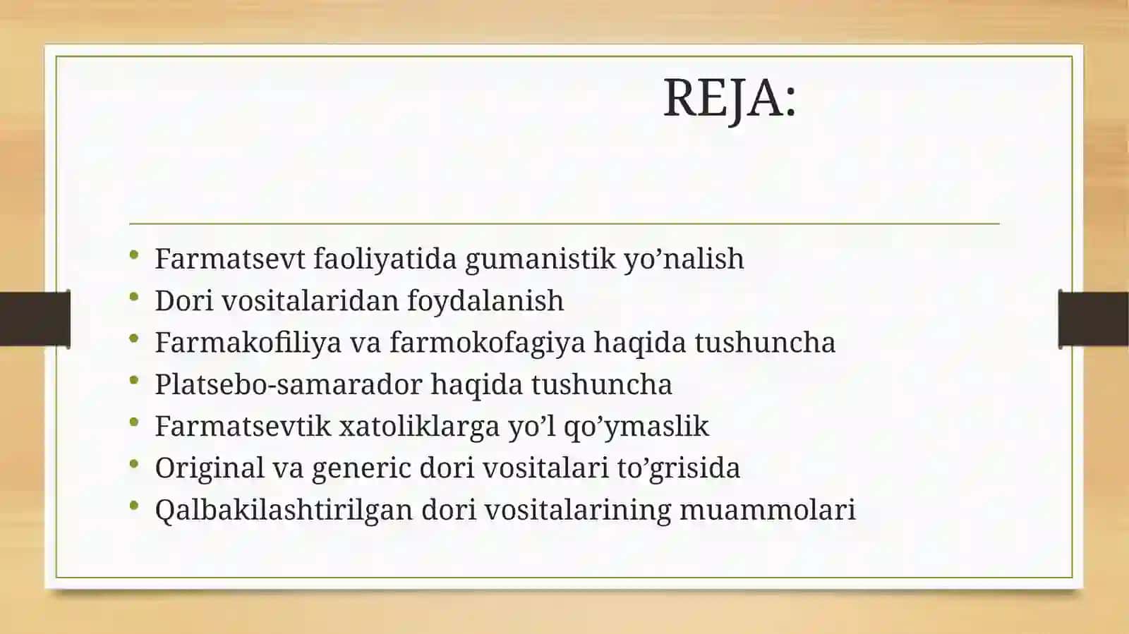 Farmatsevt- dori vositasi” tizimidagi etik - deontologik munosabatlar asoslari. 2