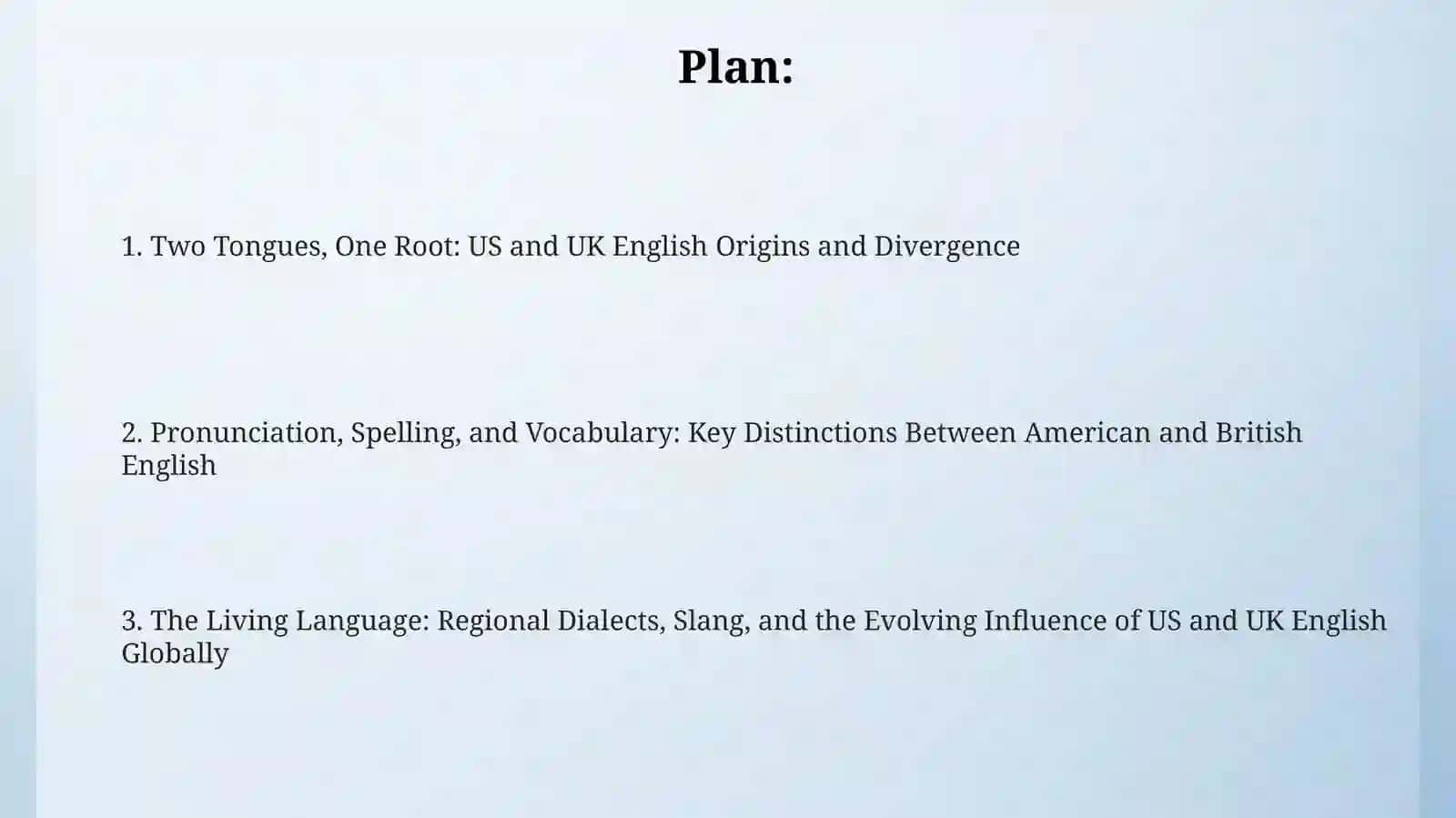 English in the USA. English in the UK 2