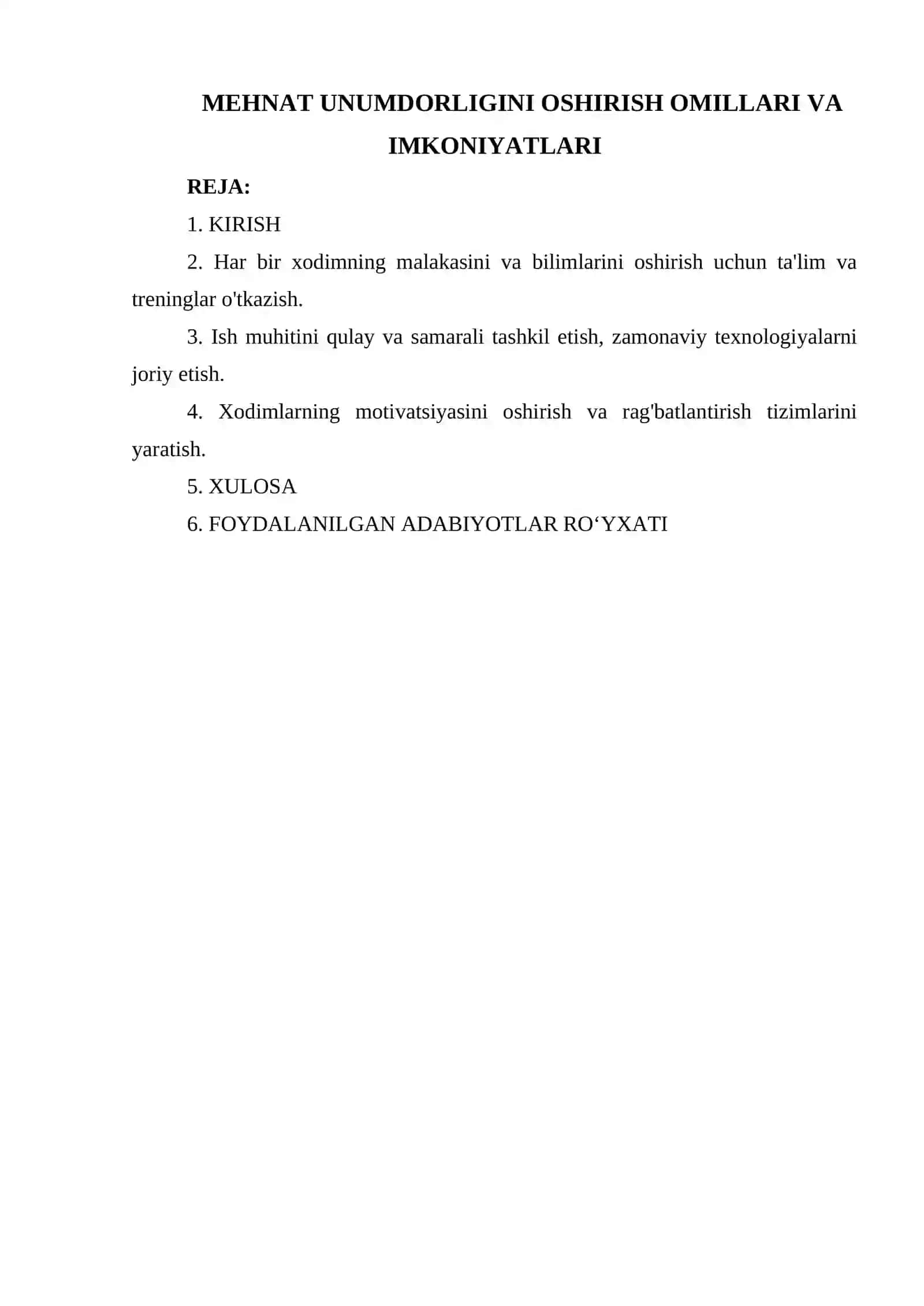 MEHNAT UNUMDORLIGINI OSHIRISH OMILLARI VA IMKONIYATLARI 2