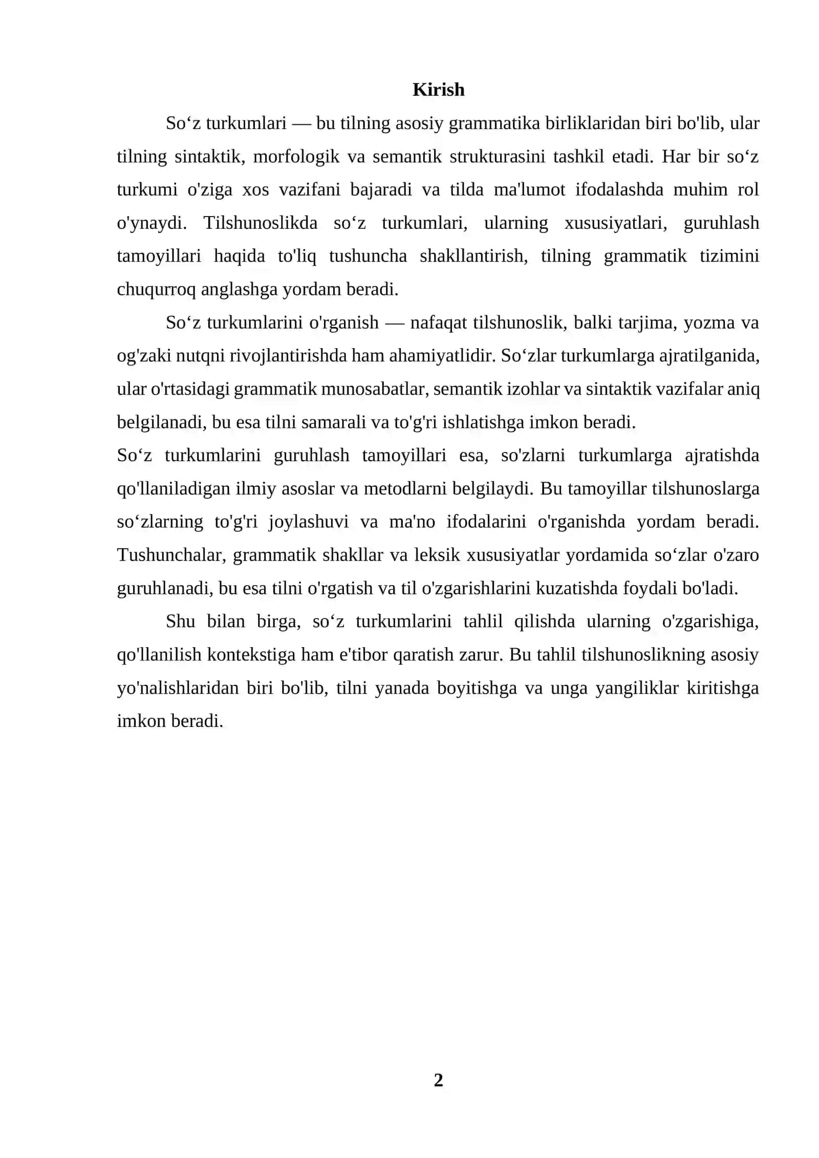 Soʻz turkumlari va ularni guruhlash tamoyillari 2