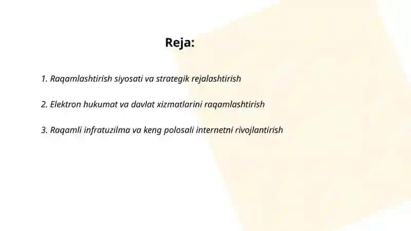 Iqtisodiyotni raqamlashtirish bo'yicha davlat siyosati 2