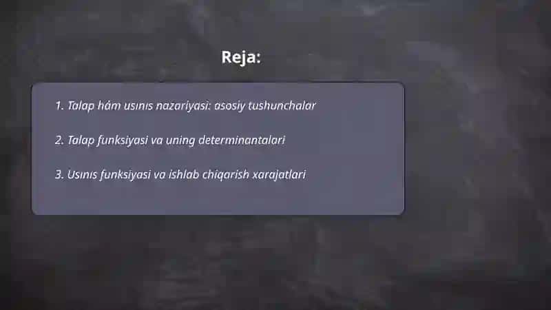 Talap hám usınıs analizi tiykarları 2