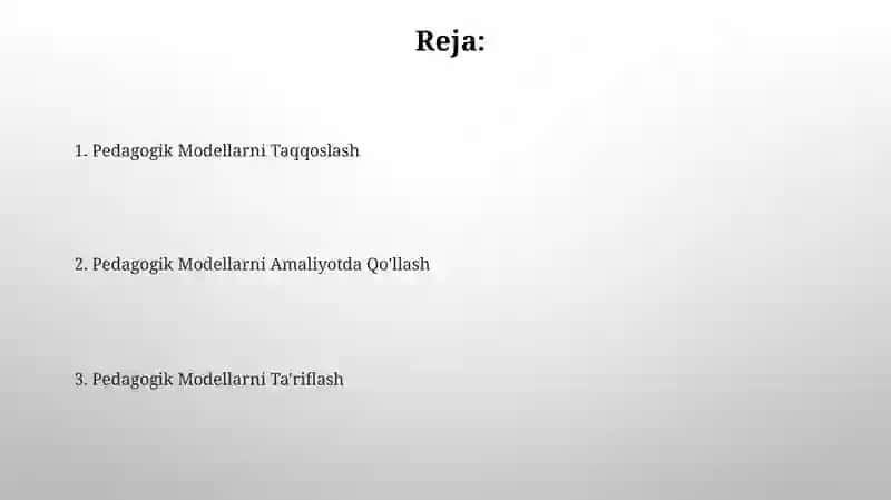 Xulq-Atvorchi Pedagogik Modellar 2