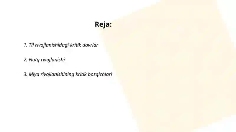 Til rivojlanishidagi kritik davrlar 2