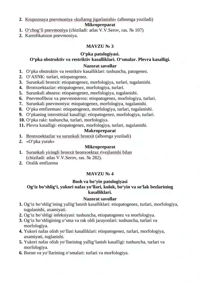 O‘pka patologiya. Tug‘ma anomaliyalar. O‘tkir respirator distress sindromi 2