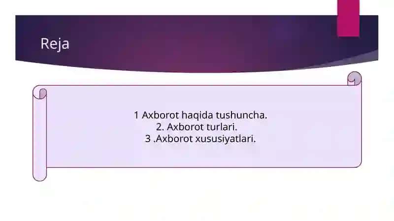 Axborot turlari va ularning tasnifi 2