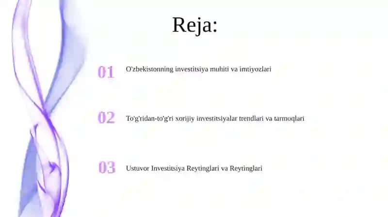 O'zbekistonning investitsiya muhiti va imtiyozlari 2