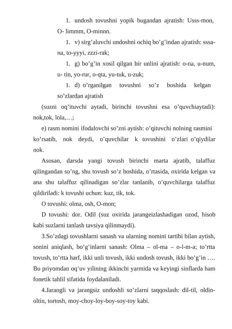 Savod o’rgatish darslari 2