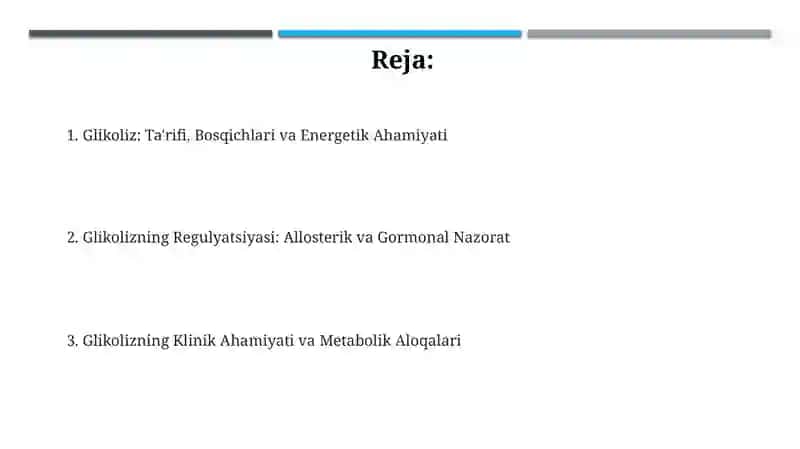 Glikoliz va uning boshqarilishi 2