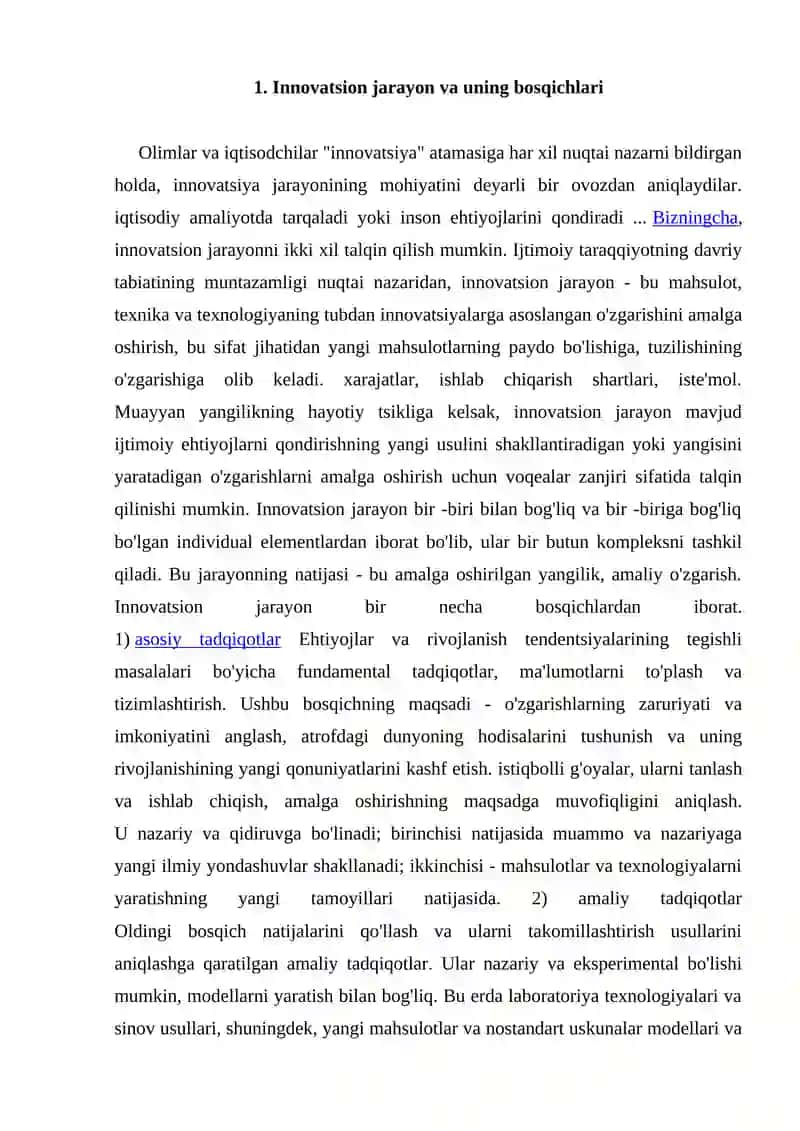 Innovatsion g’oyalar va texnologiyarni jamiyat hayotiga izchil tadbiq etish 2