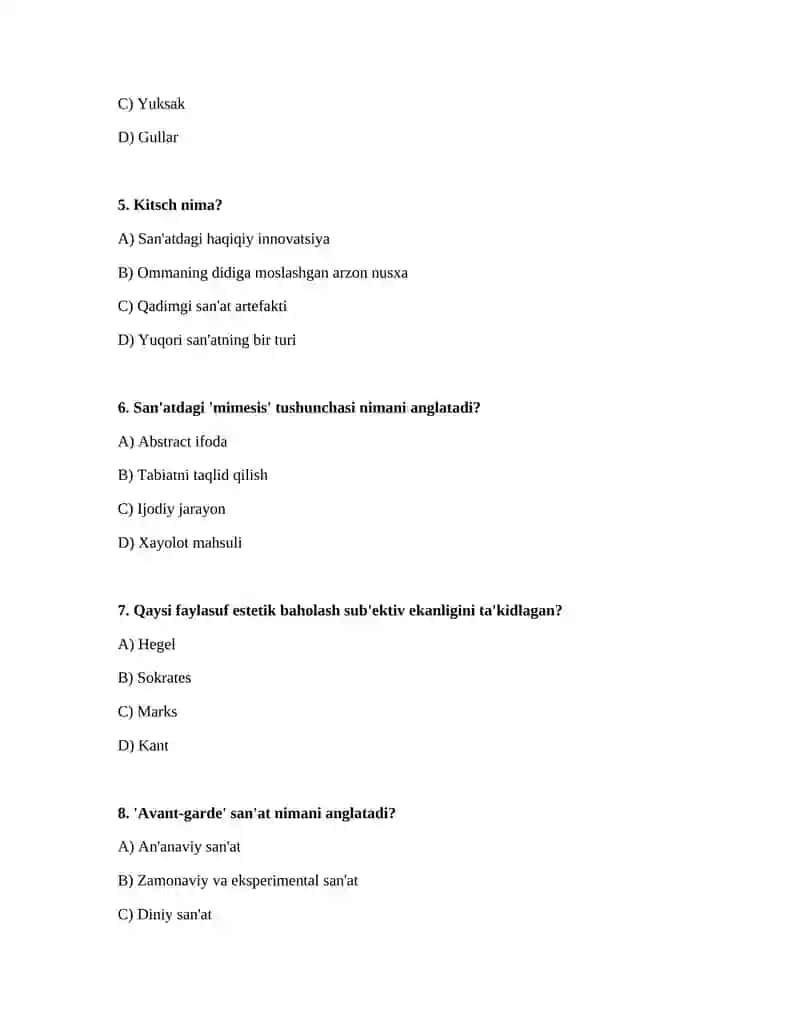 Nafosat falsafasi estetika 2