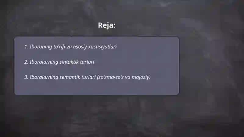 Iboralar va ularning turlari 2
