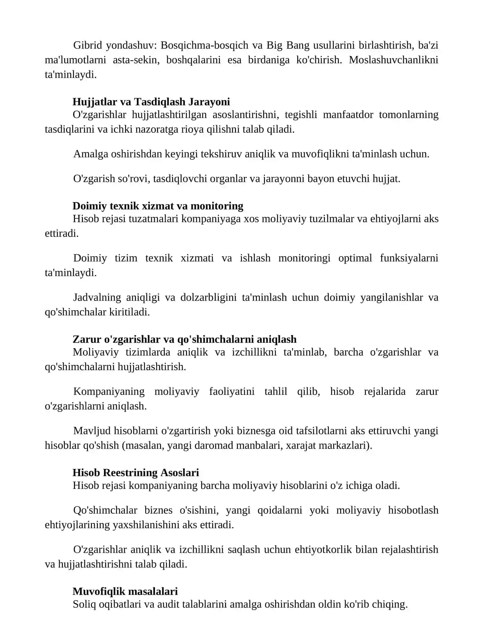 Hisob rejalarini o'zgartirish kompaniyalari 2