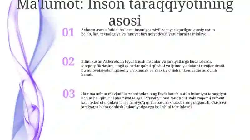 Axborot Inson Hayotining Ajralmas Qismi 2