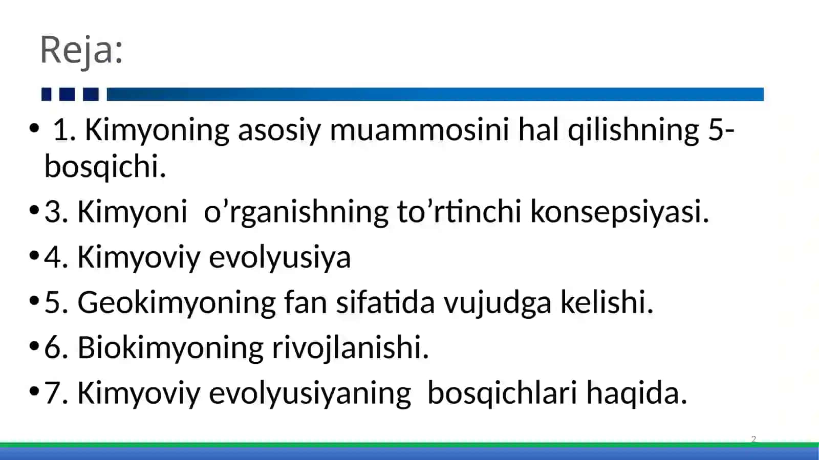 KIMYOVIY JARAYONLAR EVOLYUTSIYASI 2