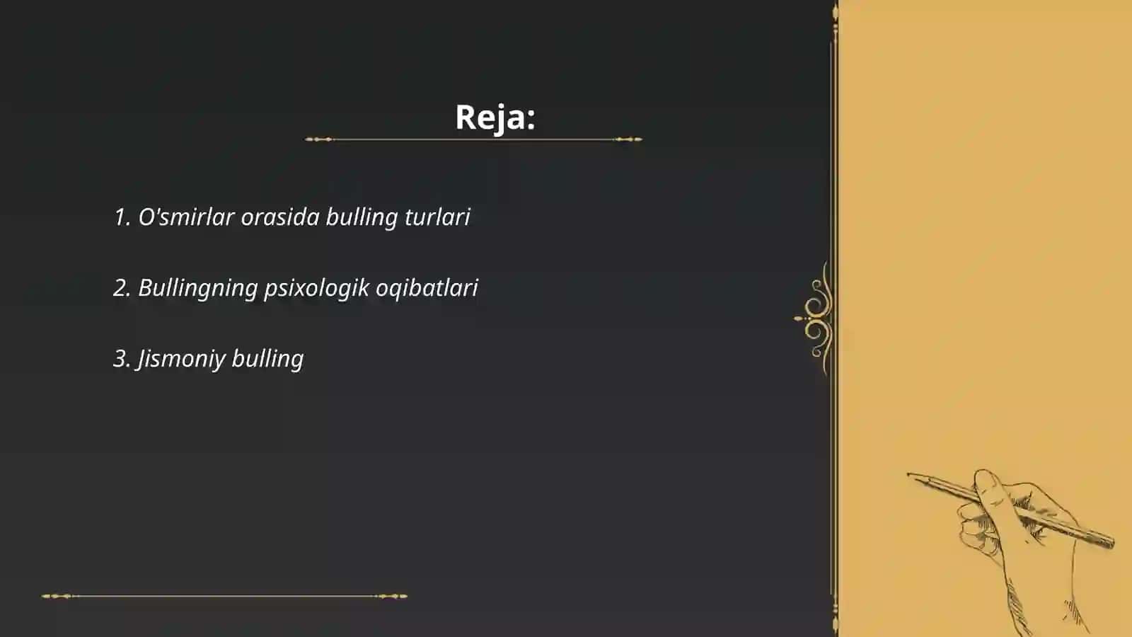 O'smirlar orasida bulling turlari 2