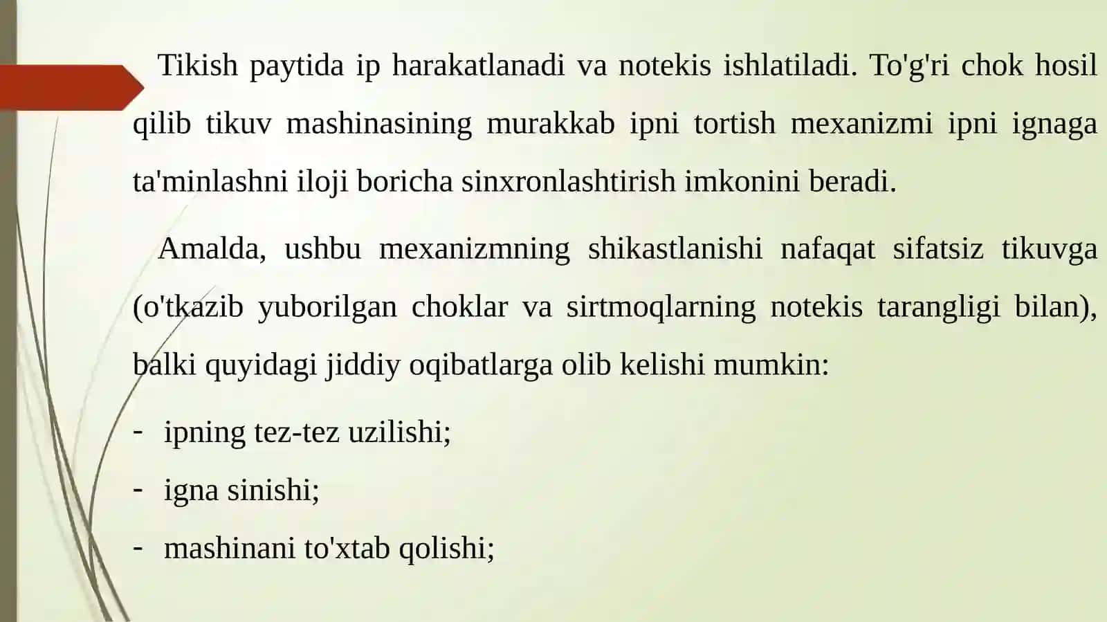 Kengimkoniyatli tikuvmashinalarini iptortgich-uzatgich mexanizmlari 2
