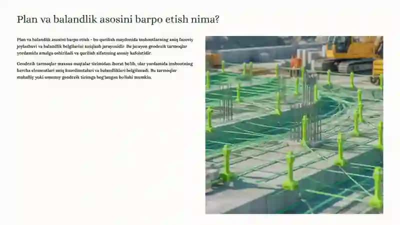 Plan va balandlik asosini barpo etishdagi xatoliklarni hisoblash 2