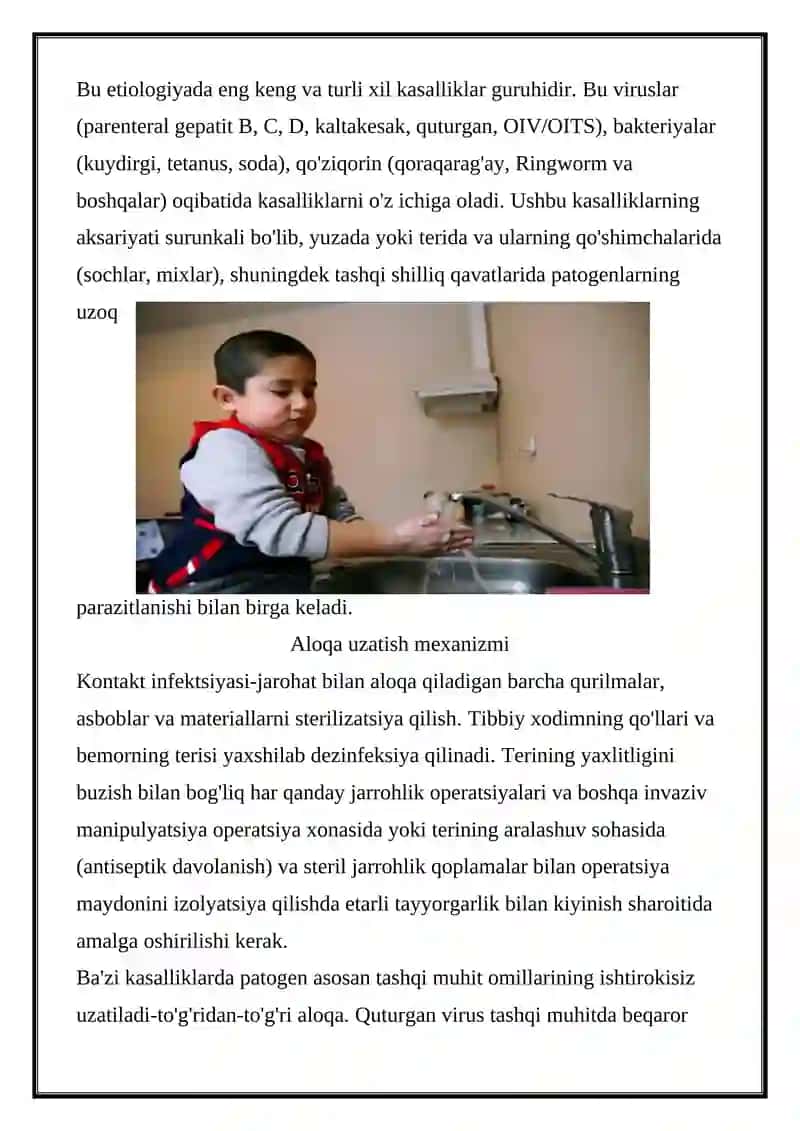 KONTAKT INFEKSIYASINI OLDINI OLISH USULLARI MEHANIK VA FIZIK ANTISEPTIKA USULLARI KIMYOVIY BIOLOGIC VA ARALASH ANTISEPTIKA USULLARI 2