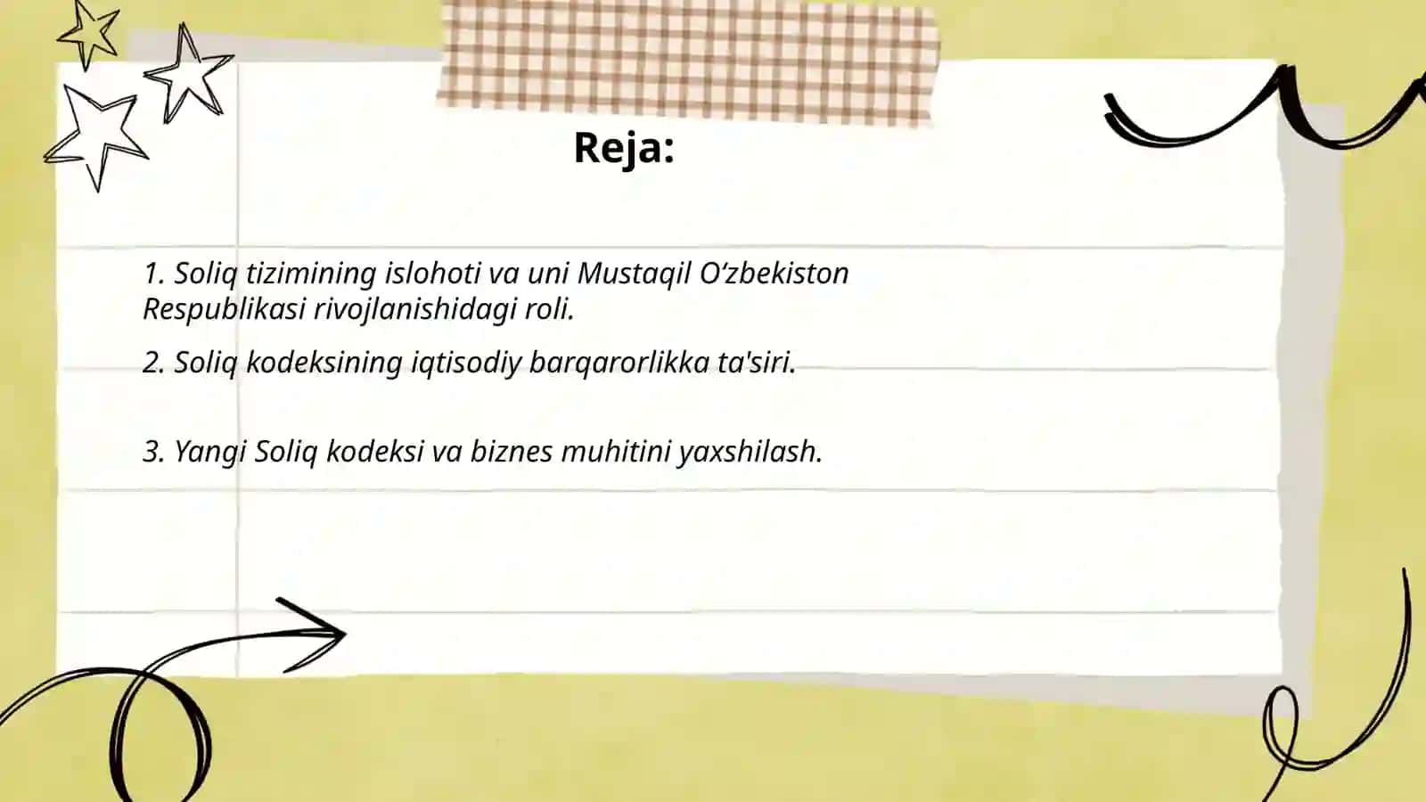 MUSTAQIL ISH O'ZBEKISTON RESPUBLIKASIDA SOLIQ KODEKSINING AHAMIYATI 2