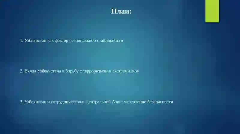 Роль Узбекистана в обеспечении региональной безопасности 2