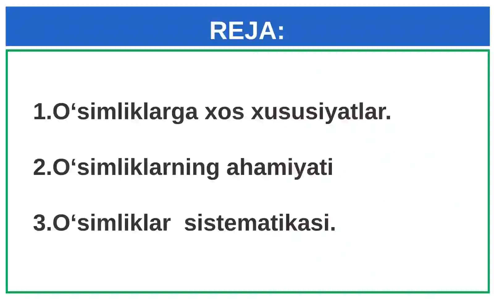 O'simlik dunyosining ekotizimdagi ahamiyatiTDPU Nizomova Sitora ibrohim qizi 2