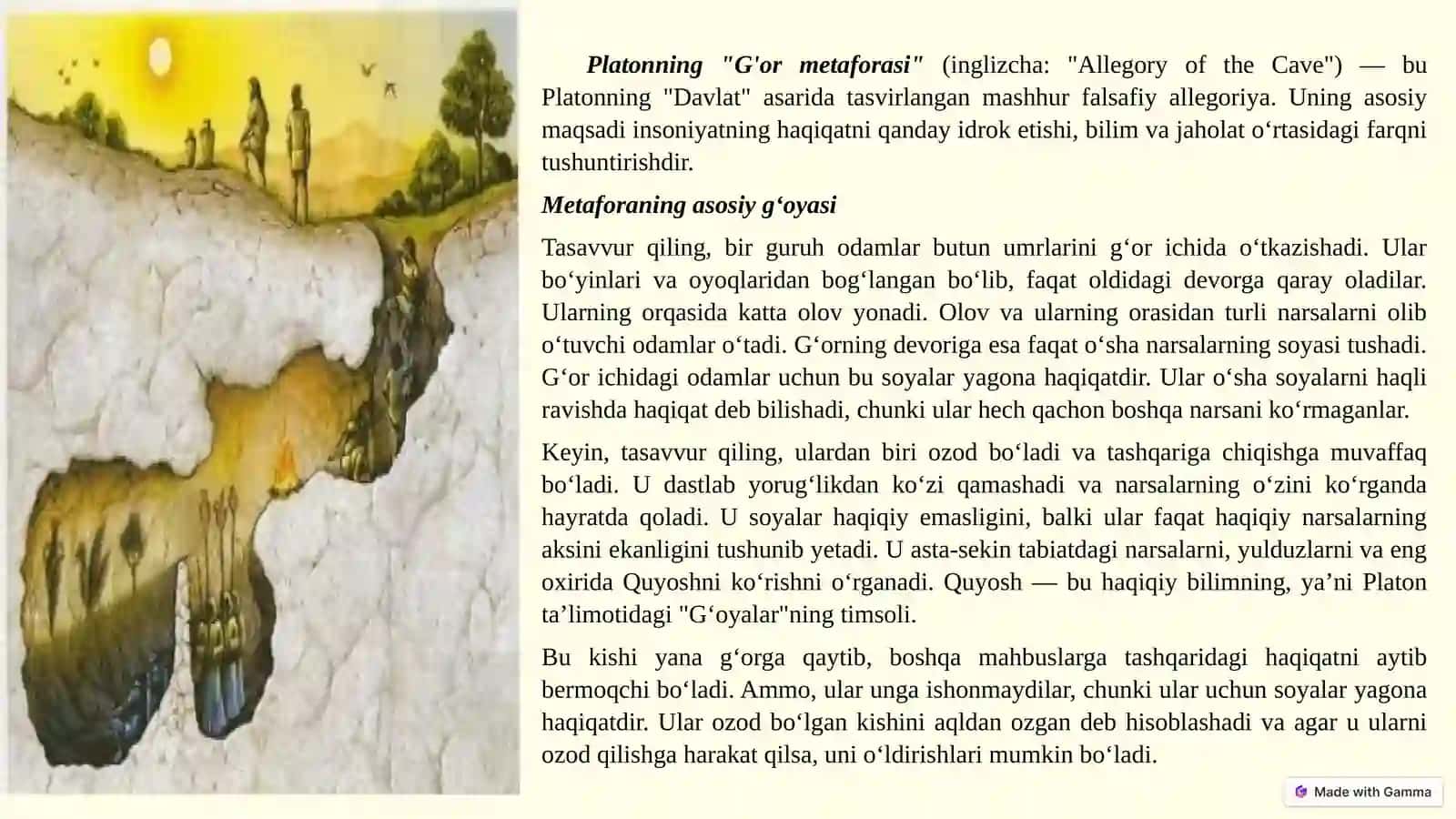 Platonning "G'ormetaforasi" 2