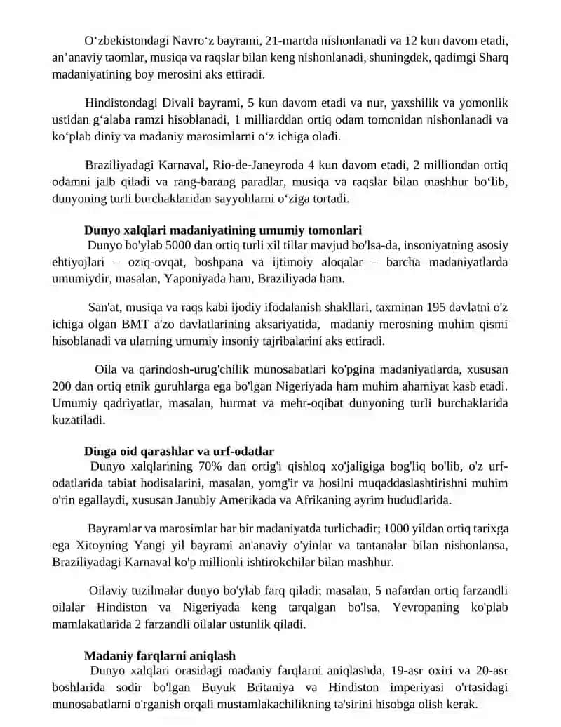 Taom va ovqatlanish madaniyati 2