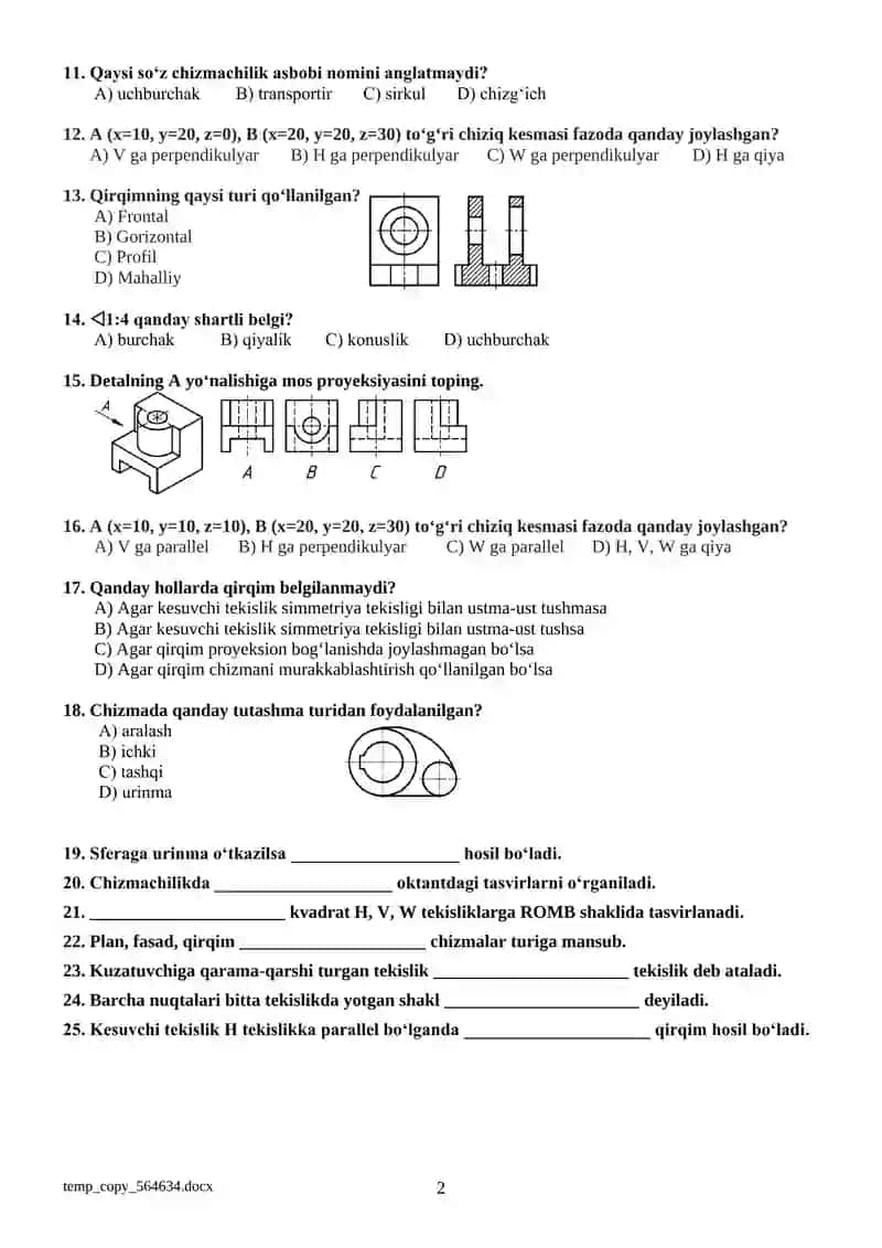 Chizmachilik test 2