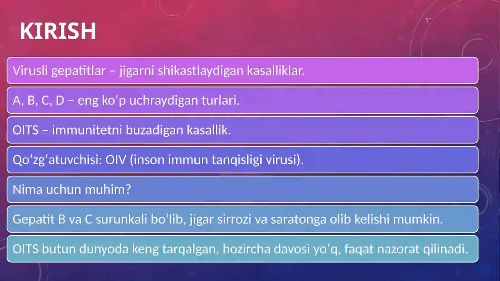 GEPATIT A, B, C, D VIRUSLAR VA OITS 2