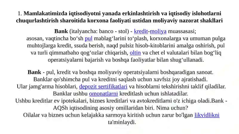 Moliya va soliq faoliyati ustida nazorat shakllari 2