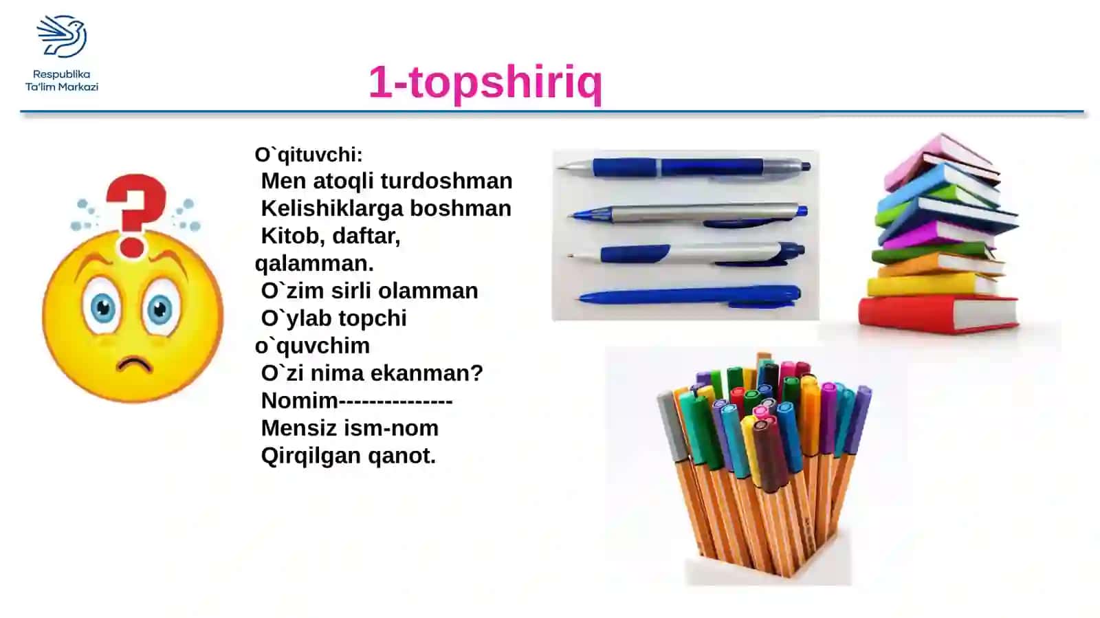 Ot soʻz turkumiboʻyicha oʻtilganlarni takrorlash 2