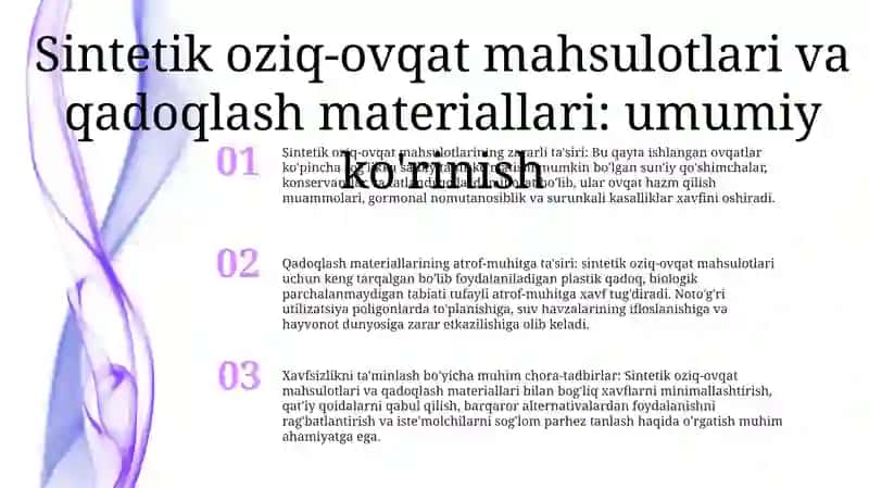 Sintetik Oziq-Ovqat Mahsulotlari Vа Qаdоqlаsh-O’Rаsh Mаtеriаllаri 2