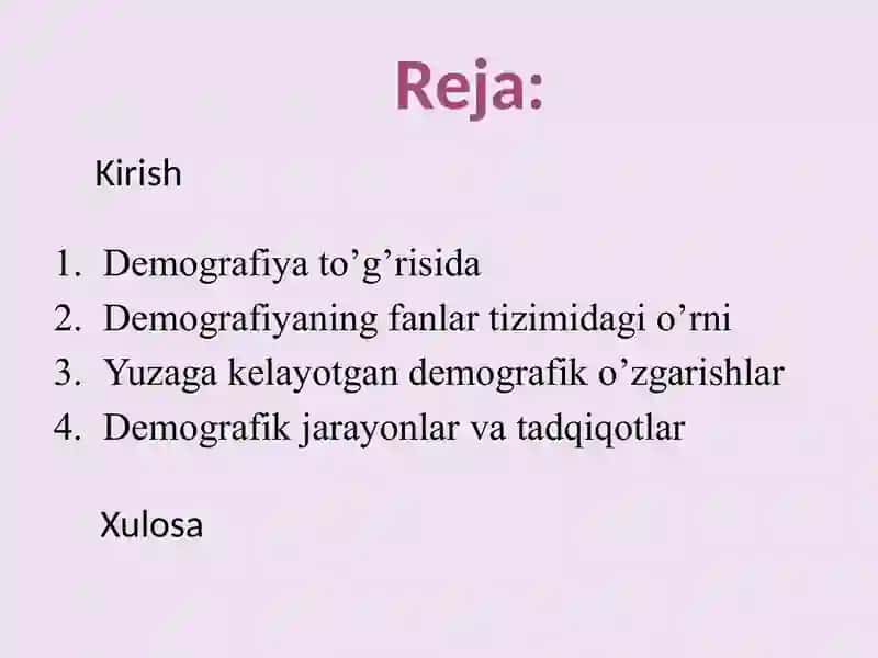 Demografiyaning boshqa fanlar tizimidagi o’rni 2