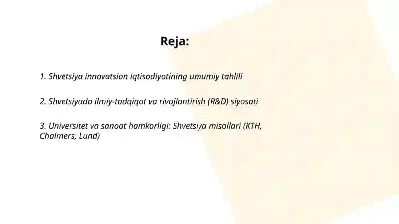 Shvetsiya innovatsion iqtisodiyoti 2