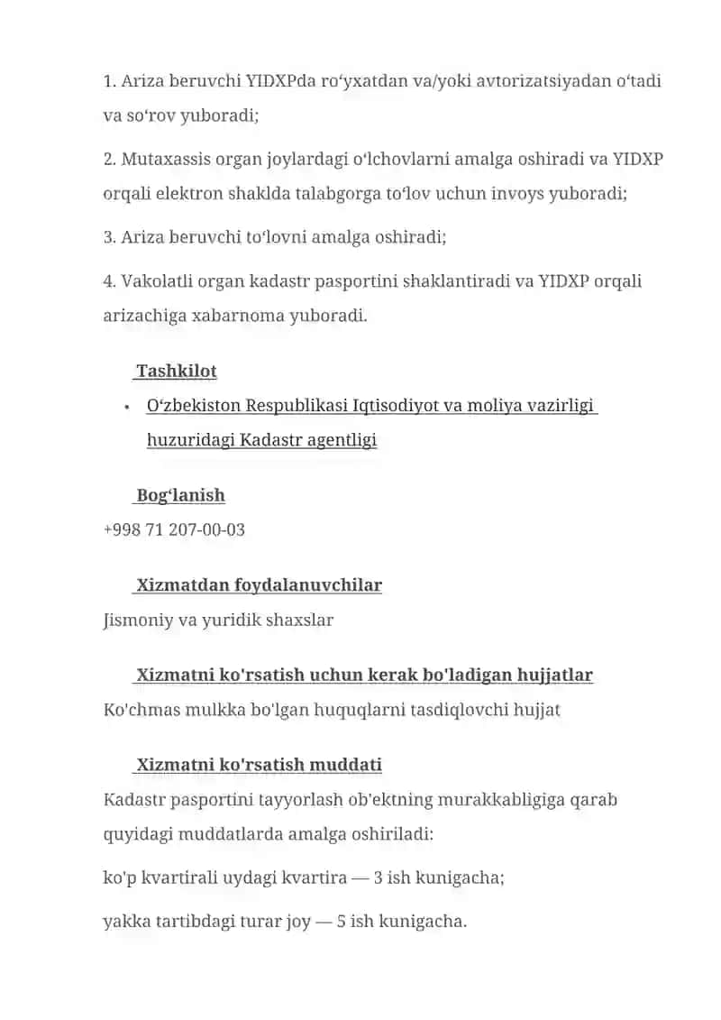 Turar-joy obyektlarini kadastr pasportini shakllantirish 2