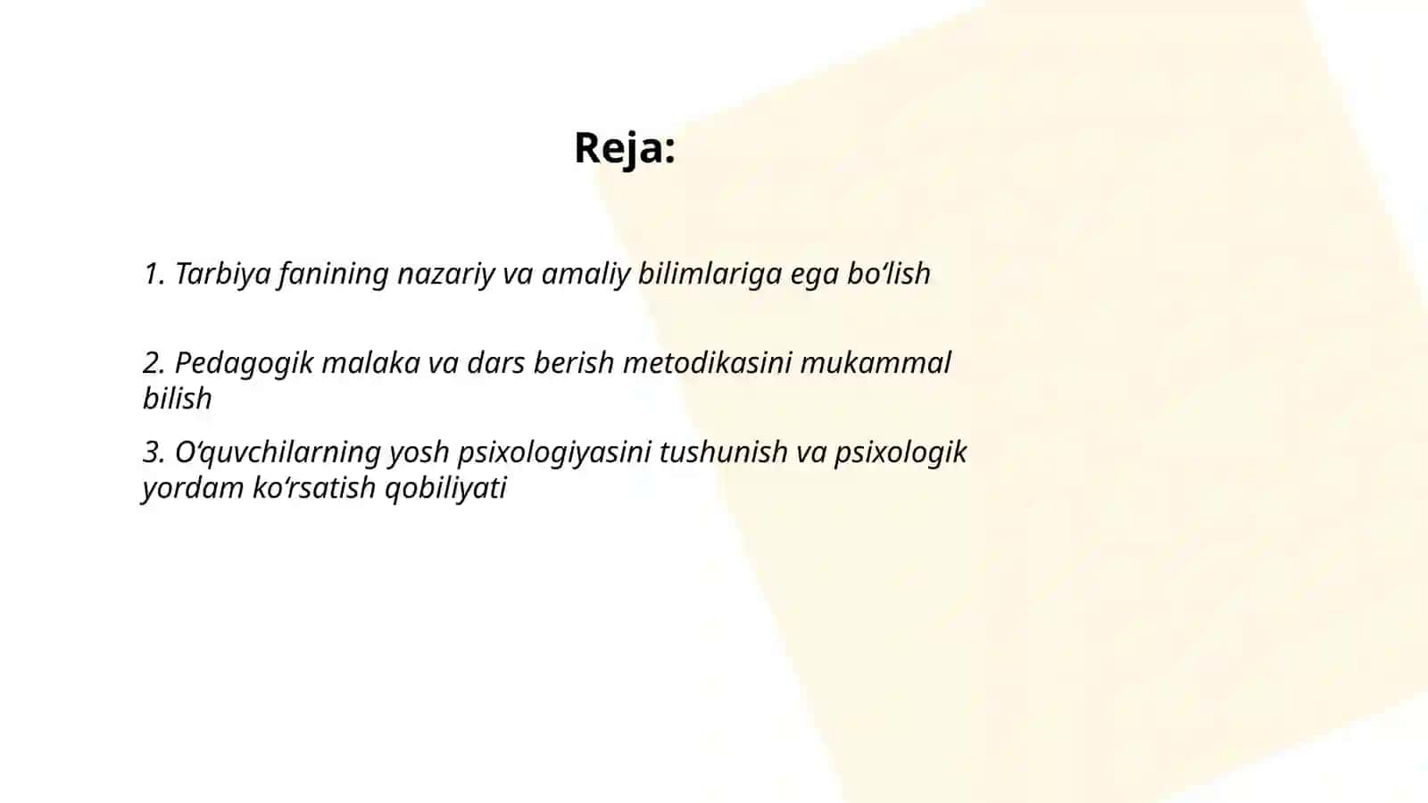 Zamonaviy tarbiya fani o'qituvchisiga qo'yiladigan talablar 2