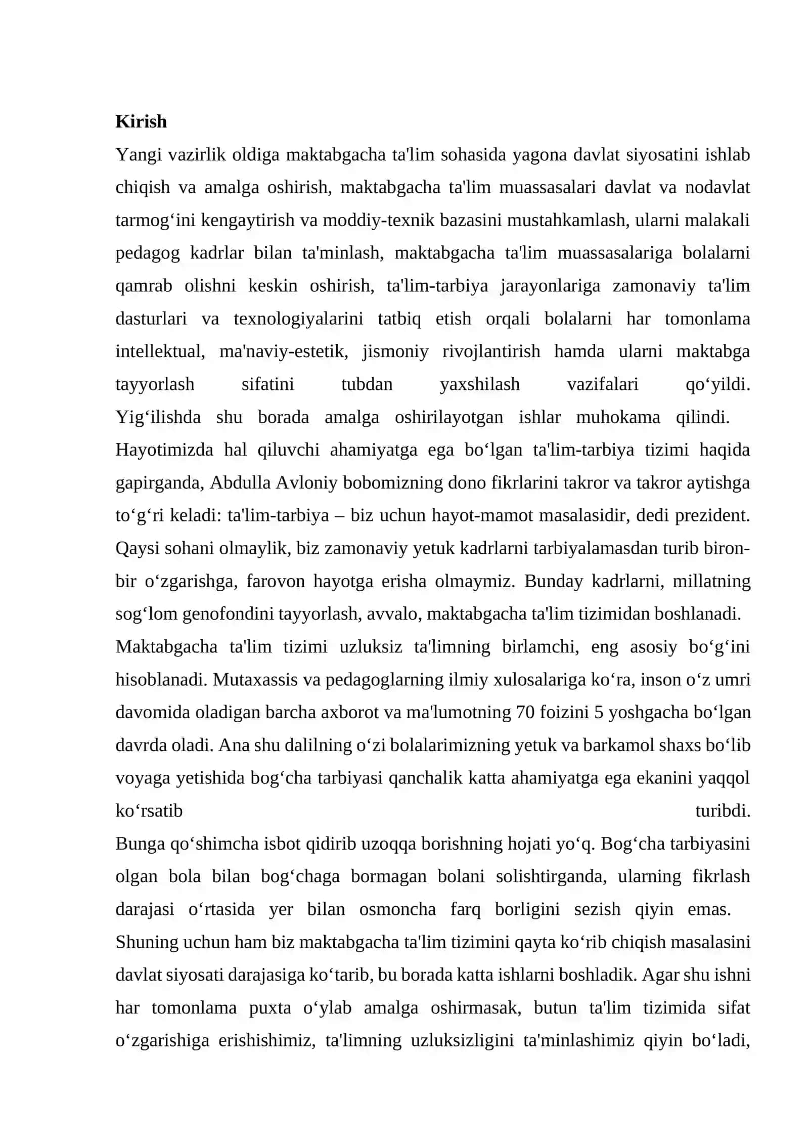 Maktabgacha ta'lim muasssasalarida rivojlanish markazlari faoliyatini tashkil etish 2