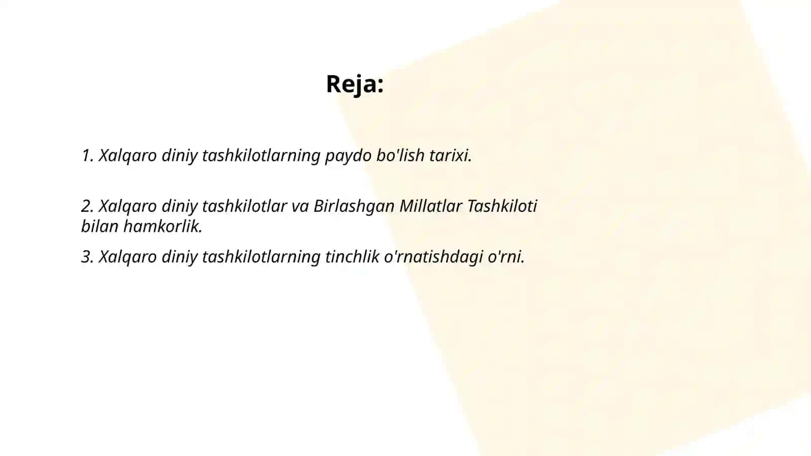 Xalqaro diniy tashkilotlar faoliyatining tarixi va ularning barqaror rivojlanishi 2