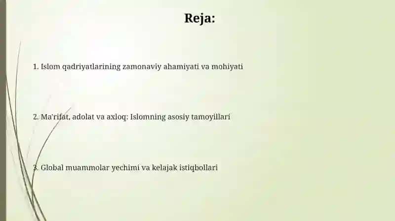 Islom qadriyatlari va ma'rifatining hozirgi davrdagi ahamiyati 2