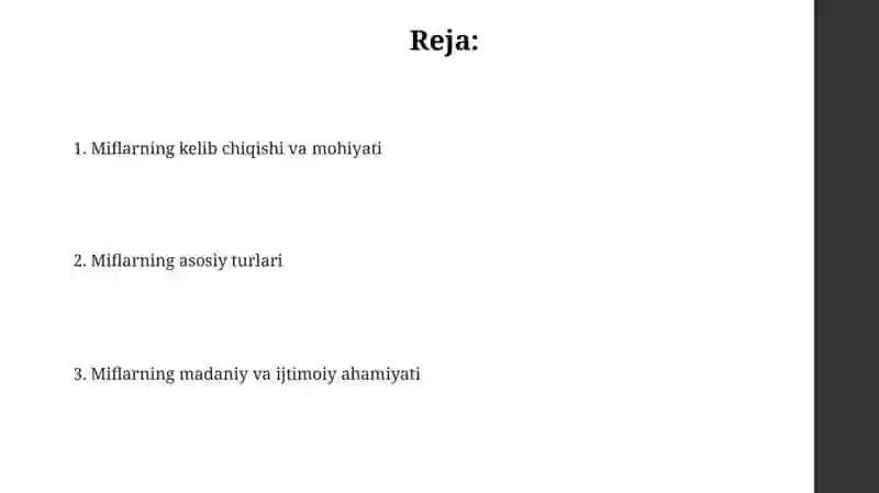 Miflarning kelib chiqishi va turlari 2