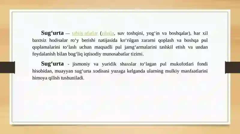Sug‘urtaning iqtisodiy mohiyati va ahamiyati 2