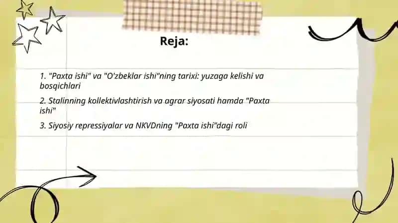 Paxta ishi, O'zbeklar ishi 2