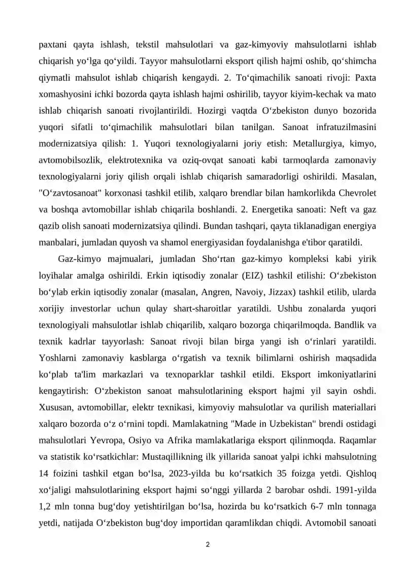 Qishloq xo‘jaligida o‘zgarishlar 2
