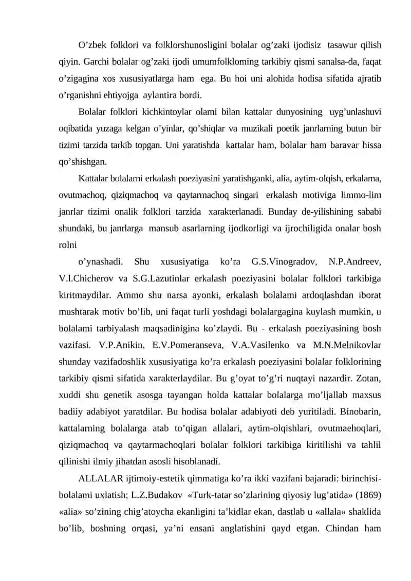 Bolalar folklori namunalarini tanlash va maktabgacha yoshdagi bolalar uchun moslashtirish 2