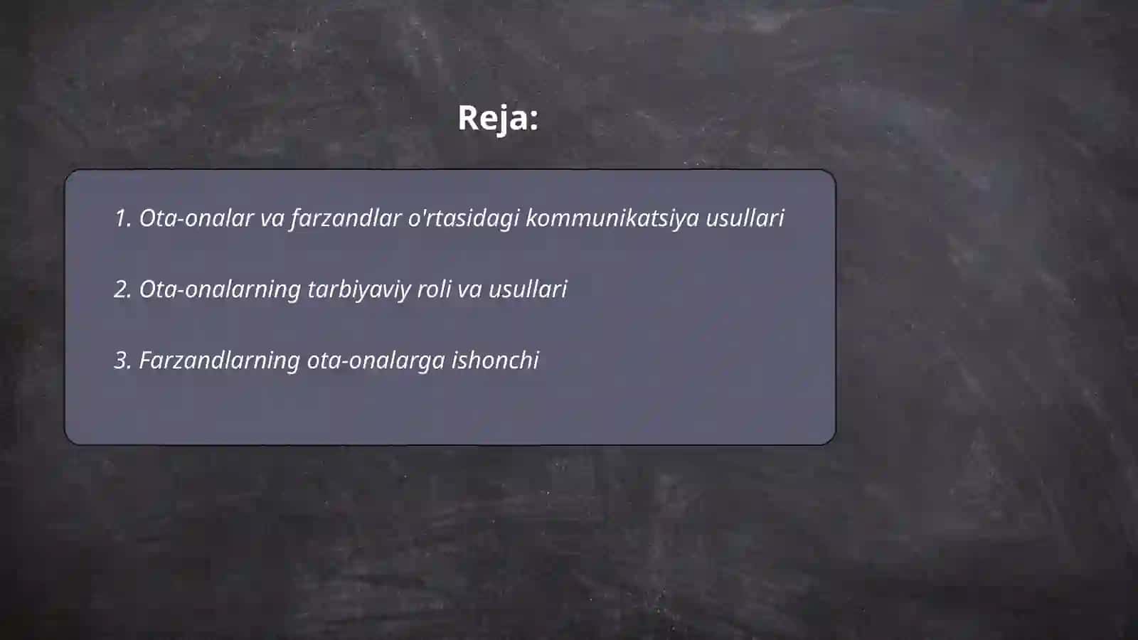 Oilada ota ona va farzandlar munosabatlarining harakteristikasi 2