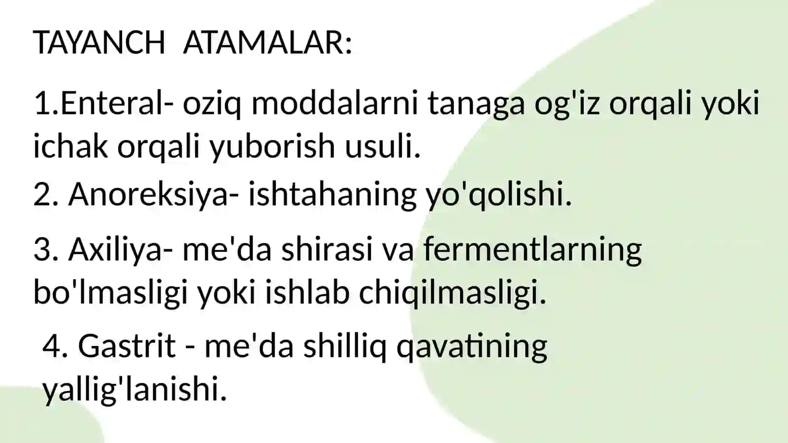 Ovqathazmqilisha'zolaritiziminibaholash 2