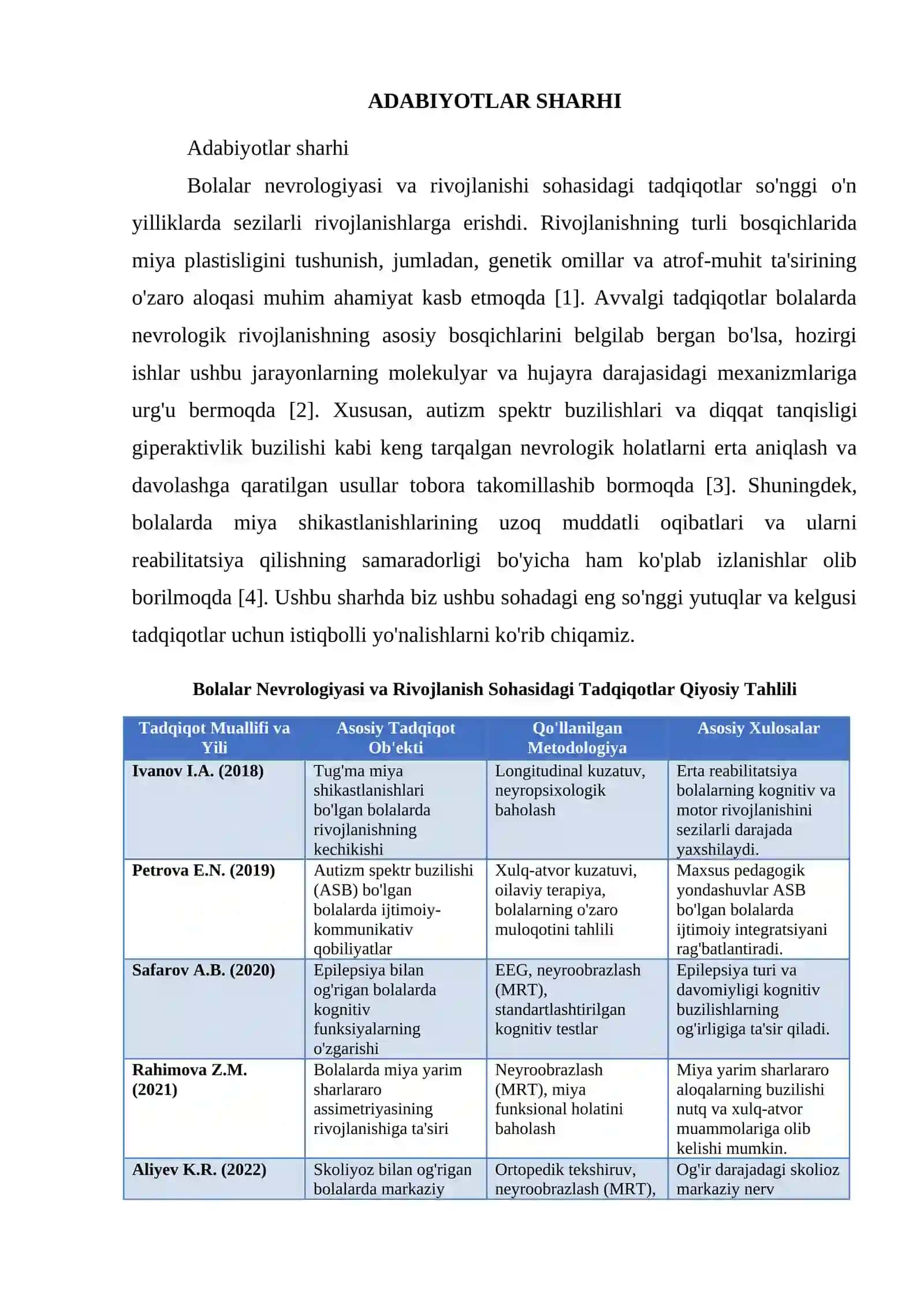 BOLALAR NEVROLOGIYASI VA RIVOJLANISH 2