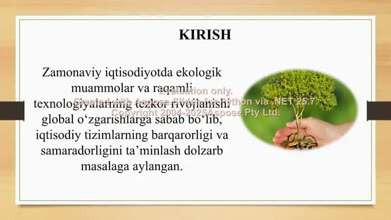 Yashil iqtisodiyotga o‘tish jarayonida raqamli texnologiyalarning roli va mavjud to‘siqlar 2